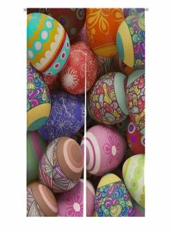 Colorful Easter Eggs Big Pile Door Curtain Window Cover Home Decor Hanging Curtain 85x150 Cm