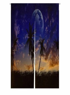 Night Landscape Door Curtain Window Cover Home Decor Hanging Curtain 85x150 Cm