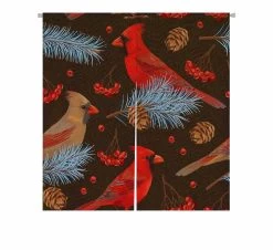 Cardinal Spruce Door Curtain Window Cover Home Decor Hanging Curtain 85x90 Cm
