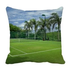 Tennis Grass Court Bed Decor Pillow Cases Zippered Cushion Cover 45x45 Cm