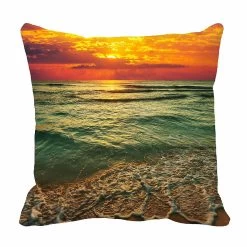 Sea Sunset Bed Decor Pillow Cases Zippered Cushion Cover 40x40 Cm