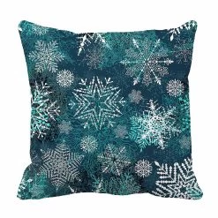 Christmas Snowflakes Bed Decor Pillow Cases Zippered Cushion Cover 40x40 Cm