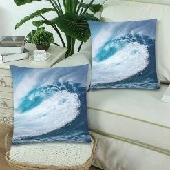 Wave Throw Pillowcase Pillow Cover Cushion Couver 45x45 Cm Set Of 2