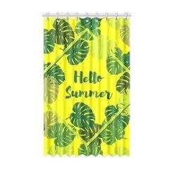 Summer Decor Leaves Window Curtain Living Room Bedroom Window Drapes 130x210 Cm