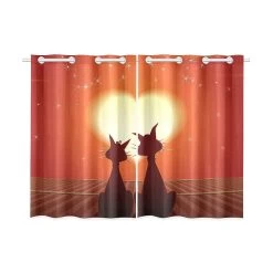 Cats Window Curtain Kitchen Curtains Window Treatments 65x90 Cm Set Of 2 A--31426