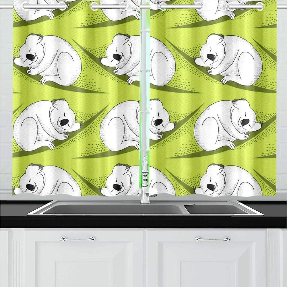 Cute Koala Window Curtains Kitchen Curtain Room Bedroom Drapes Curtains 65x90 Cm 2 Piece - Image 3