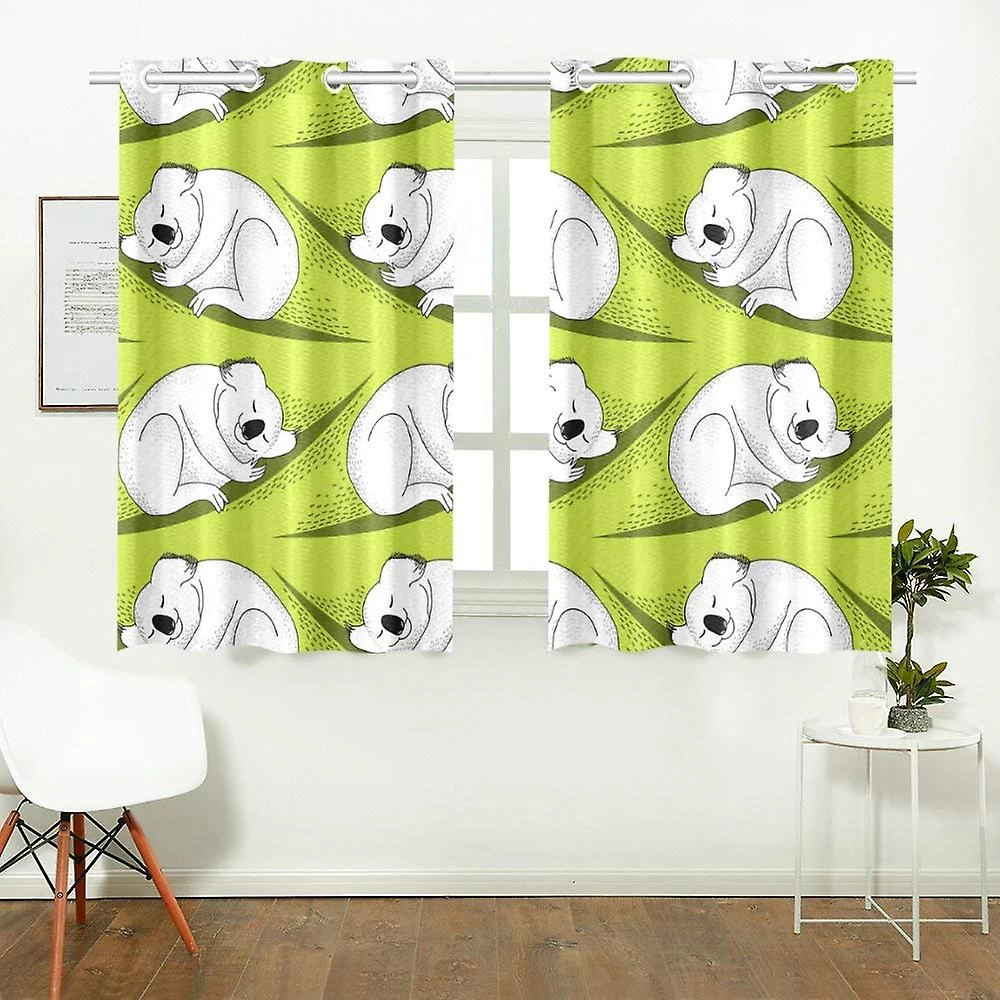 Cute Koala Window Curtains Kitchen Curtain Room Bedroom Drapes Curtains 65x90 Cm 2 Piece
