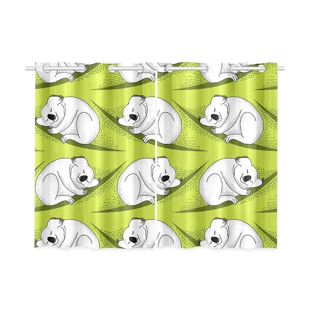Cute Koala Window Curtains Kitchen Curtain Room Bedroom Drapes Curtains 65x90 Cm 2 Piece - Image 2