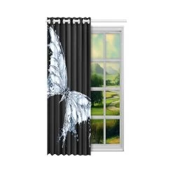 Water Butterfly Window Curtain Living Room Bedroom Window Drapes 130x210 Cm