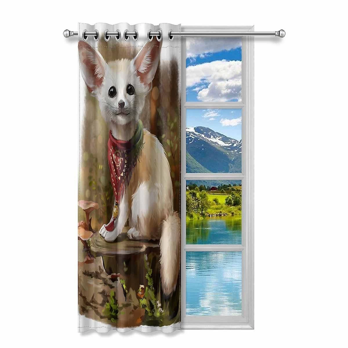Fox Blackout Window Curtain Drapes Bedroom Living Room Kitchen Curtains 130x210 Cm - Image 2