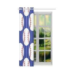 Baseball Thermal Insulated Blackout Window Curtain Kitchen Curtain 130x210 Cm