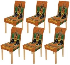 Pineapple Fruit In The Glasses Stretch Chair Cover Protector Seat Slipcover For Dining Room Hotel Wedding Party Set Of 6