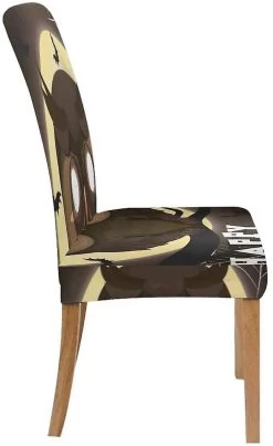 Cartoon Owl On Moon Halloween Stretch Chair Cover Protector Seat Slipcover For Dining Room Hotel Wedding Party Set Of 6