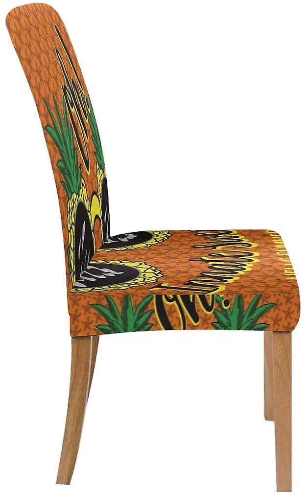 Pineapple Fruit In The Glasses Stretch Chair Cover Protector Seat Slipcover For Dining Room Hotel Wedding Party Set Of 6 - Image 2