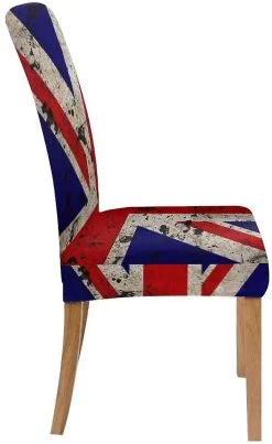 Uk Dirty Old Grunge Flag Stretch Chair Cover Protector Seat Slipcover For Dining Room Hotel Wedding Party Set Of 1