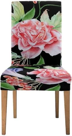 Petunia. Rose. Rowan Stretch Chair Cover Protector Seat Slipcover For Dining Room Hotel Wedding Party Set Of 1