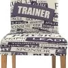 Sport Pattern Stretch Chair Cover Protector Seat Slipcover For Dining Room Hotel Wedding Party Set Of 4