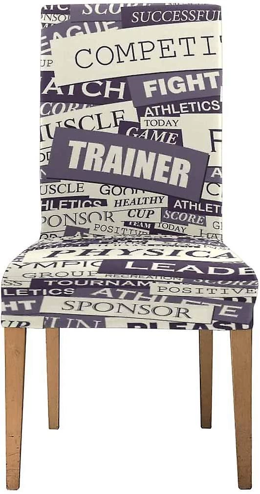 Sport Pattern Stretch Chair Cover Protector Seat Slipcover For Dining Room Hotel Wedding Party Set Of 4