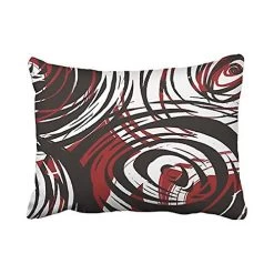 Red Black Spiral Design Pattern Retro Abstract Elegant 50x75 Cm Rectangle Throw Pillow Covers Home Sofa Cushion S E---75603