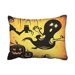 Fun Happy Halloween Trick Or Treat With Spider Web Throw Pillow Cushion Cover Case 50x75 Cm Pillowcases Two Side E---80637