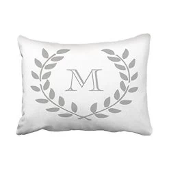 Monogram Throw Pillow Case Cushion Cover Home Sofa 50x75 Cm Two Side E---83809