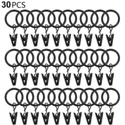 30 Pcs Curtain Rings With Clips, Strong Drapery Clips Hooks On Tension Fiis High Quality