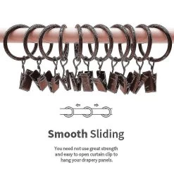 30 Pcs Curtain Rings With Clips, Strong Drapery Clips Hooks On Tension Rod Bracket, Interior Diameter Metal Eyelets Decorative Drapes Window Hangers