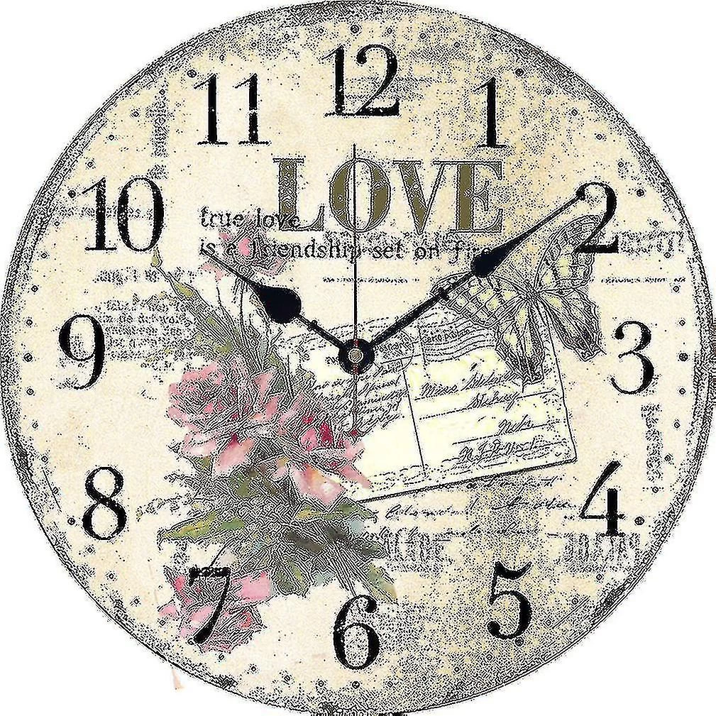 Simple Pretty Flower Wooden Wall Clock
