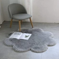 Sheepskin Imitation Carpet Faux Fur Decorative Gray, 45 X 45cm