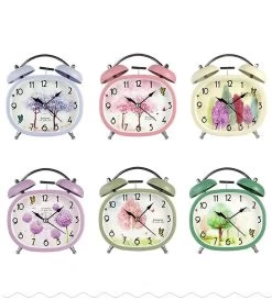 Saytay Alarm Clocks For Bedrooms, Square Alarm Clock , Student Home Decoration Desktop Clock(purple)