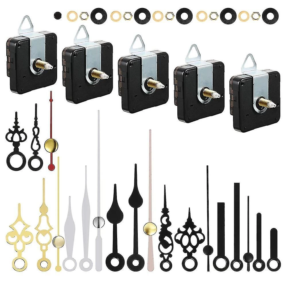 5 Pcs Clock Movement Mechanism Parts Silence Quartz Diy Wall Clock With 7 Different Pairs Clock Han - Image 2
