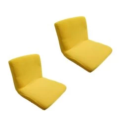 2xyellow Spandex Stretch Low Short Back Chair Cover Bar Stool Cover