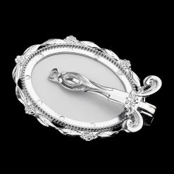 3xmini Folding Retro Antique Oval Makeup Cosmetic Handle Mirror Pocket Silver