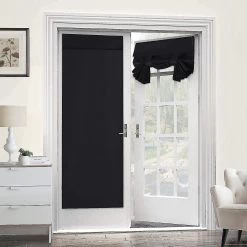 Blackout Curtain For French Doors - Thermal Insulated Blackout Glass Door Curtain Panel Curtain For Door Window Curtains, 26 X 68 Inches