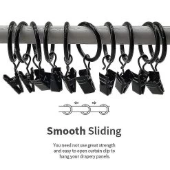 30 Pcs Curtain Rings With Clips, Strong Drapery Clips Hooks