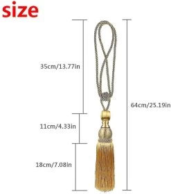 Drapery Tiebacks Curtain Home Window Treatments (golden),2pcs