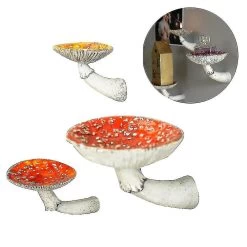Mushroom Hanging Shelf Wall Mounted Resin Rack Home Floating Decors-7cm-