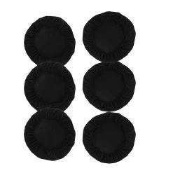 6pcs Universal 50cm Round / Square Chair Cover Dining Wedding Banquet Black