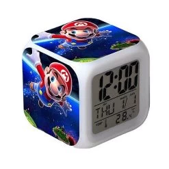 Shao Wekity Super Mario Colorful Alarm Clock Led Square Clock Digital Alarm Clock With Time, Temperature, Alarm, Date
