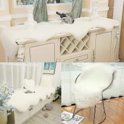 Faux Fur Soft Fluffy Sheepskin Rug Shaggy Area Rugs Sofa Chair Cover Seat Pad( Size,color : 60x90cm-deep Yellow