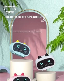 Justup Sleep Training Clock Alarm Clock Wireless Bluetooth Speaker Alarm ClockPortable Cute Stereo For Kids Girls Boys Bedroom --- GreenC
