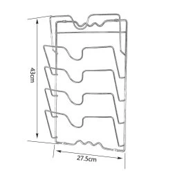 43x28cm Cupboard Door Wall Saucepan Pan Lids Storage Rack Holder For 5 Lids Ns2