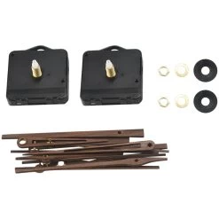 2pcs Long Shaft Quartz Clock Motor Kit Movement Mechanism With 12 Inch Walnut Wood Hands Clock Repa