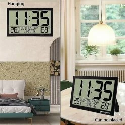 Large Screen Digital Electronic Wall Clock Digital Display Desk Clock