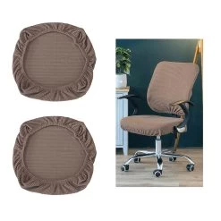 2xuniversal Spandex Stretch Wedding Dining Room Stool Chair Seat Cover Brown