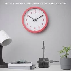 Long Spindle Clock Mechanism Movement, 3/ 5 Inch Maximum Dial Thickness, 1-1/ 10 Inch Shaft Length