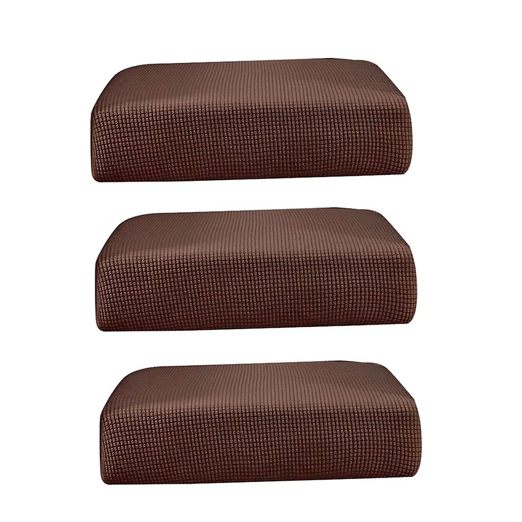 3pcs Washable Sofa Seat Covers Dust Proof Couch Slipcover Couch Cover Light Brown For 2 People Sofa, Non Slip Armchair Protectors - Image 3