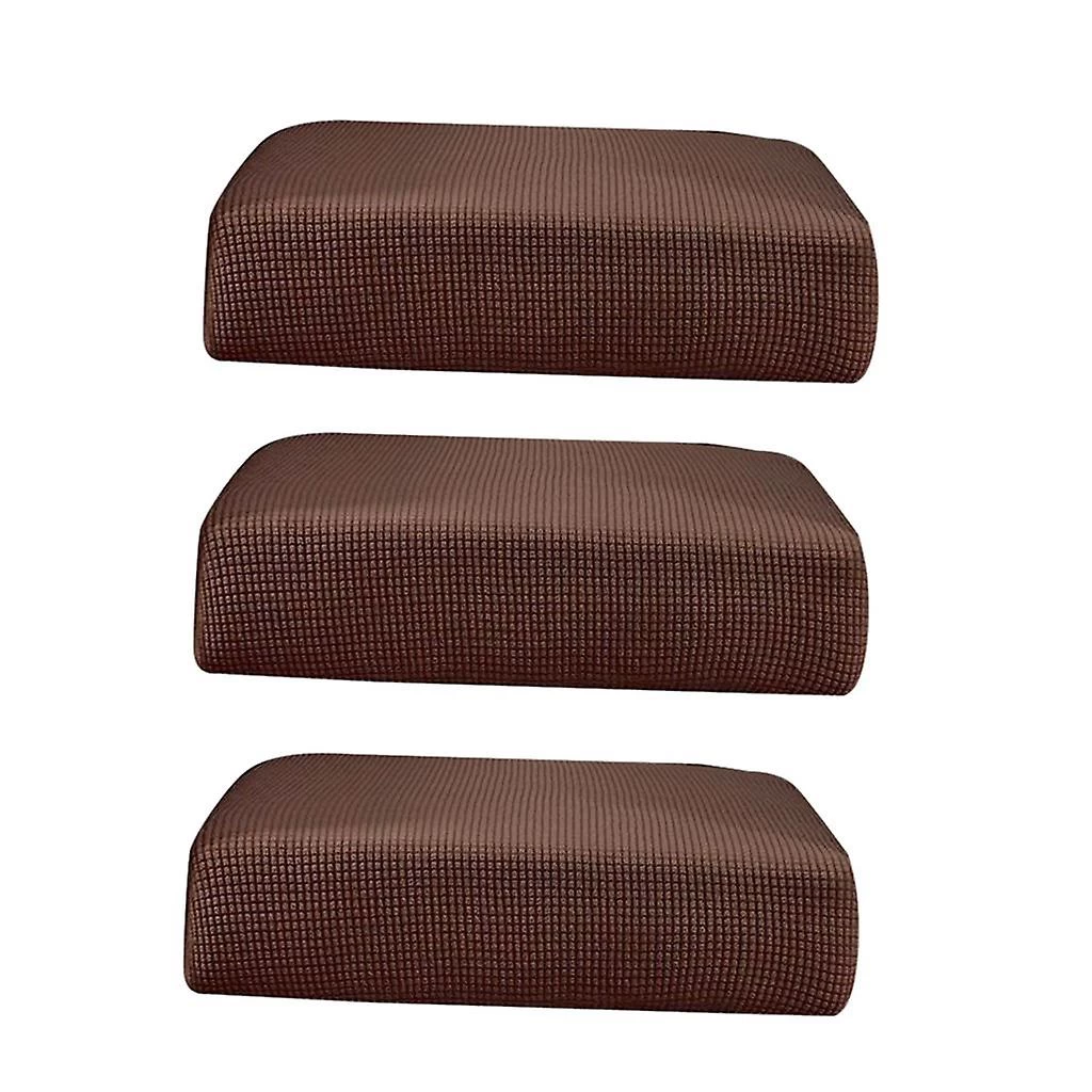 3pcs Washable Sofa Seat Covers Dust Proof Couch Slipcover Couch Cover Light Brown For 2 People Sofa, Non Slip Armchair Protectors - Image 2