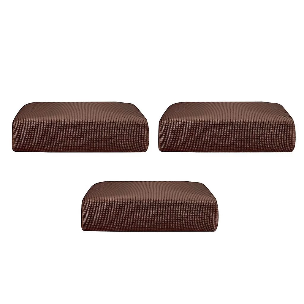 3pcs Washable Sofa Seat Covers Dust Proof Couch Slipcover Couch Cover Light Brown For 2 People Sofa, Non Slip Armchair Protectors