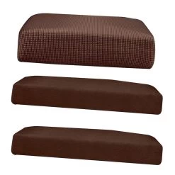 3pcs Sofa Seat Cushion Protector Anti-slip Sofa Covers Couch Slipcover Protector, Easy To Install And Remove-light Brown